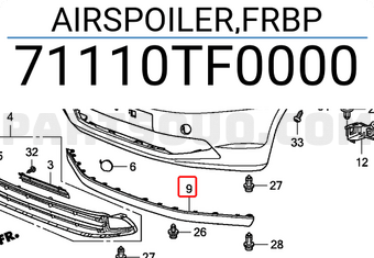 Honda 71110TF0000 AIRSPOILER,FRBP
