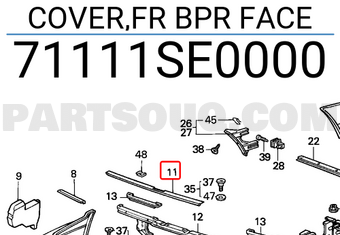 Honda 71111SE0000 COVER,FR BPR FACE