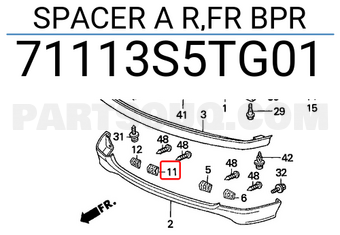 Honda 71113S5TG01 SPACER A R,FR BPR