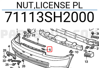 Honda 71113SH2000 NUT,LICENSE PL