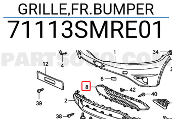 Honda 71113SMRE01 GRILLE,FR.BUMPER