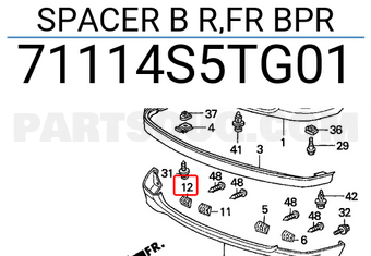 Honda 71114S5TG01 SPACER B R,FR BPR