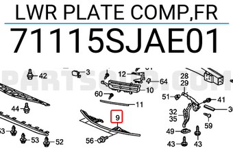Honda 71115SJAE01 LWR PLATE COMP,FR