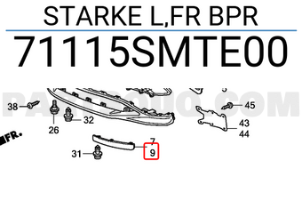Honda 71115SMTE00 STARKE L,FR BPR