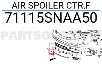 Honda 71115SNAA50 AIR SPOILER CTR,F