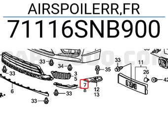 Honda 71116SNB900 AIRSPOILERR,FR