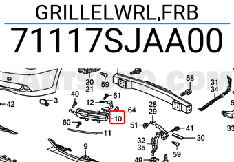 Honda 71117SJAA00 GRILLELWRL,FRB