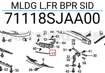 Honda 71118SJAA00 MLDG L,FR BPR SID