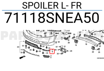 Honda 71118SNEA50 SPOILER L- FR