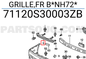 Honda 71120S30003ZB GRILLE,FR B*NH72*
