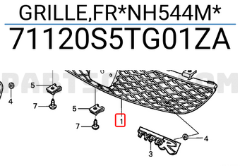 Honda 71120S5TG01ZA GRILLE,FR*NH544M*