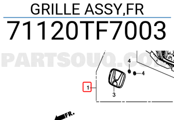Honda 71120TF7003 GRILLE ASSY,FR