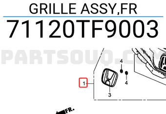 Honda 71120TF9003 GRILLE ASSY,FR