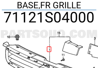 Honda 71121S04000 BASE,FR GRILLE