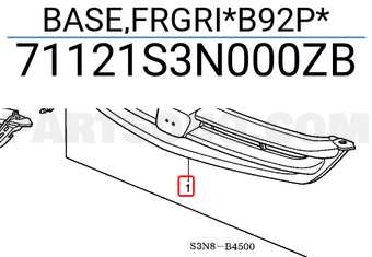Honda 71121S3N000ZB BASE,FRGRI*B92P*