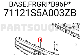 Honda 71121S5A003ZB BASE,FRGRI*B96P*