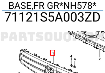 Honda 71121S5A003ZD BASE,FR GR*NH578*