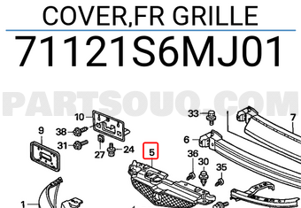 Honda 71121S6MJ01 COVER,FR GRILLE