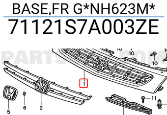 Honda 71121S7A003ZE BASE,FR G*NH623M*