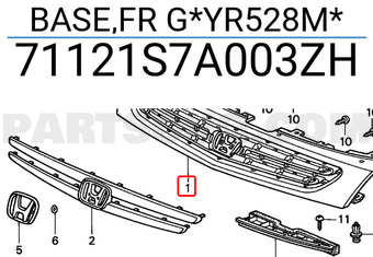 Honda 71121S7A003ZH BASE,FR G*YR528M*