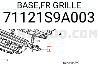 Honda 71121S9A003 BASE,FR GRILLE
