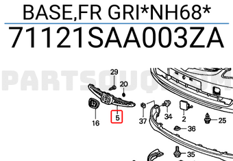 Honda 71121SAA003ZA BASE,FR GRI*NH68*
