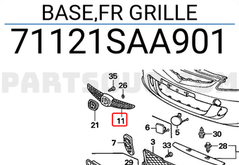 Honda 71121SAA901 BASE,FR GRILLE