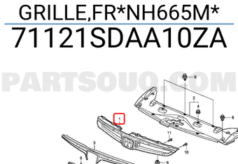 Honda 71121SDAA10ZA GRILLE,FR*NH665M*