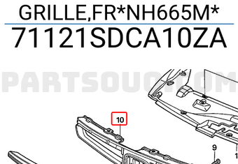 Honda 71121SDCA10ZA GRILLE,FR*NH665M*