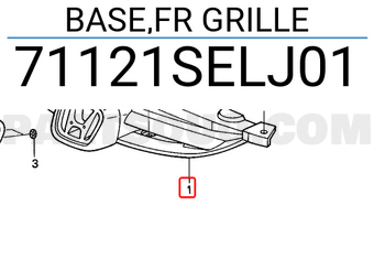 Honda 71121SELJ01 BASE,FR GRILLE