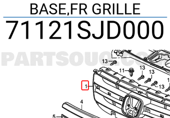 Honda 71121SJD000 BASE,FR GRILLE