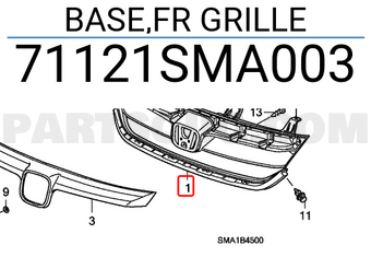 Honda 71121SMA003 BASE,FR GRILLE