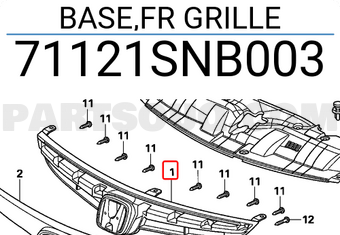 Honda 71121SNB003 BASE,FR GRILLE