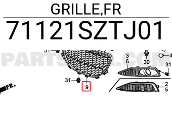 Honda 71121SZTJ01 GRILLE,FR