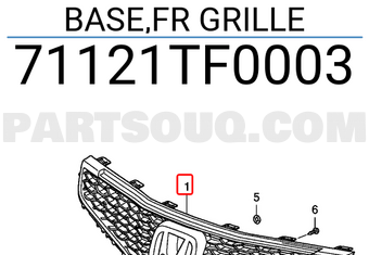 Honda 71121TF0003 BASE,FR GRILLE