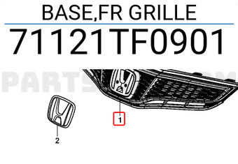 Honda 71121TF0901 BASE,FR GRILLE