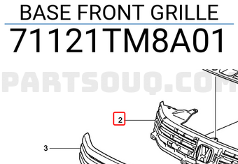 Honda 71121TM8A01 BASE FRONT GRILLE