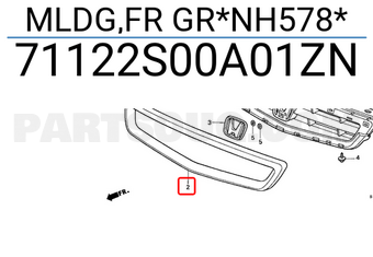 Honda 71122S00A01ZN MLDG,FR GR*NH578*