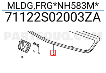 Honda 71122S02003ZA MLDG,FRG*NH583M*