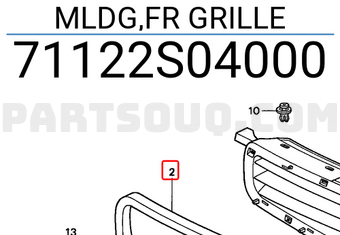 Honda 71122S04000 MLDG,FR GRILLE