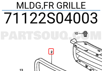 Honda 71122S04003 MLDG,FR GRILLE