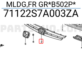 Honda 71122S7A003ZA MLDG,FR GR*B502P*