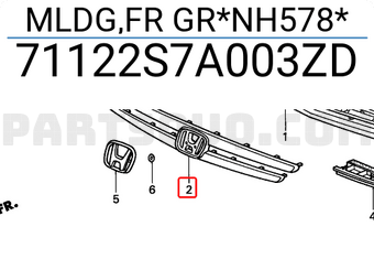 Honda 71122S7A003ZD MLDG,FR GR*NH578*