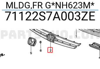 Honda 71122S7A003ZE MLDG,FR G*NH623M*