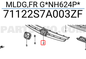 Honda 71122S7A003ZF MLDG,FR G*NH624P*