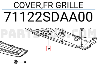 Honda 71122SDAA00 COVER,FR GRILLE