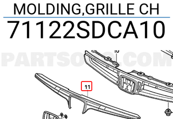 Honda 71122SDCA10 MOLDING,GRILLE CH