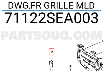 Honda 71122SEA003 DWG,FR GRILLE MLD