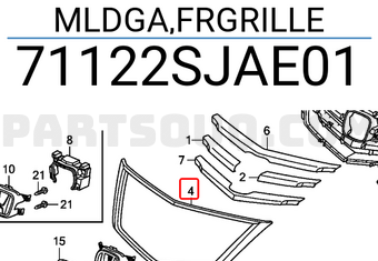 Honda 71122SJAE01 MLDGA,FRGRILLE
