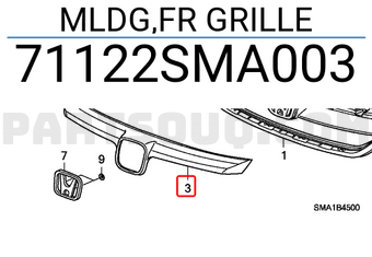 Honda 71122SMA003 MLDG,FR GRILLE